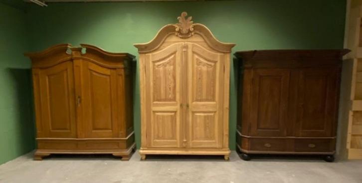 Antieke kasten, mahonie, eiken, grenen. Houten kast, servies, Antiek en Kunst, Antiek | Meubels | Kasten, Ophalen