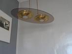 mooie messing hanglamp Messing met glas (steinhauer) 100w pe, Ophalen, Gebruikt, Glas, 50 tot 75 cm