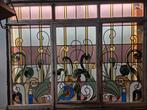 Jugendstil glas in lood wand, Ophalen of Verzenden