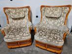Twee faux bamboe fauteuils, Huis en Inrichting, Fauteuils, Ophalen, Gebruikt, Vintage, 75 tot 100 cm
