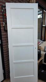 Prachtige houten paneel deur jaren 50! 4 panelen, Doe-het-zelf en Verbouw, Deuren en Horren, Ophalen, Gebruikt, Binnendeur, 200 tot 215 cm