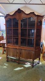 Cuba mahonie 19e eeuws kruispoot vitrine kabinet, Antiek en Kunst, Antiek | Meubels | Kasten, Ophalen