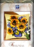 Cado vervaco borduurpakket kussen, pot zonnebloemen, Ophalen of Verzenden, Nieuw, Handborduren, Borduurpakket