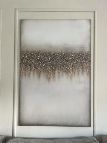 Schilderij/canvas goud/beige/crème 70x100 beschikbaar voor biedingen