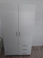 Witte kledingkast met lades en nachtkastje, Huis en Inrichting, Kasten | Kledingkasten, Ophalen, Overige materialen, 100 tot 150 cm