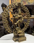 buddhaVuurvergulde Bronzen Shiva Nataraja – Ladakh, Ophalen of Verzenden, Gebruikt