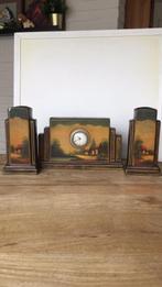 Mantel klok stel met 2 vazen., Antiek en Kunst, Antiek | Klokken, Ophalen of Verzenden