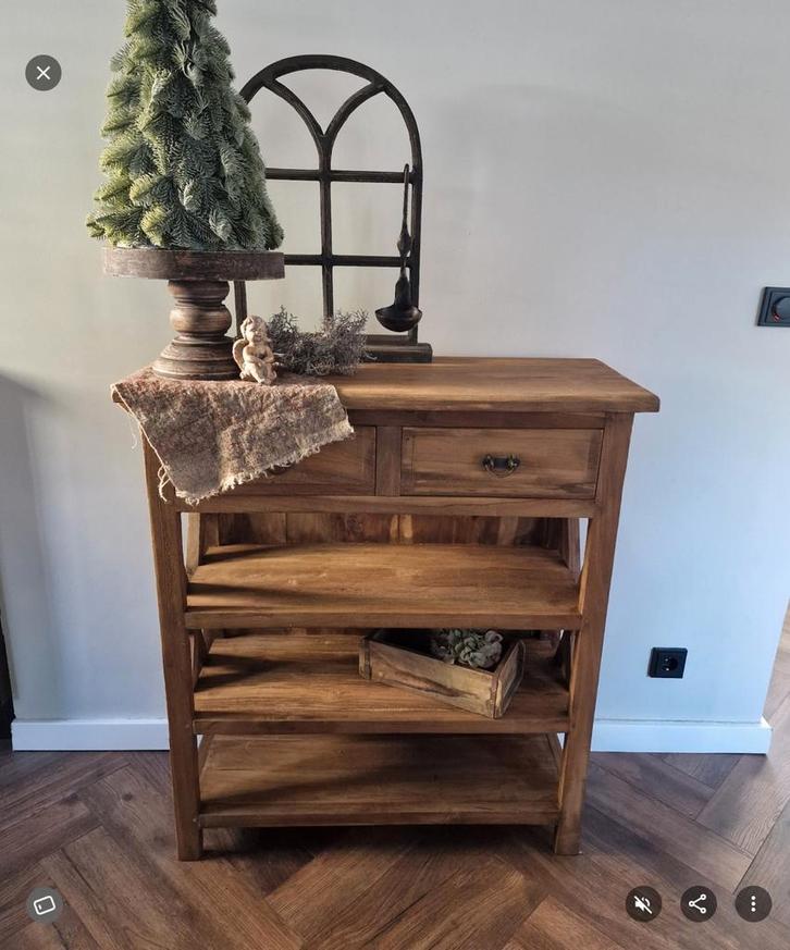 Driftwood houten rustiek sober dressoir te koop 100x90x35, Huis en Inrichting, Kasten | Dressoirs, Ophalen