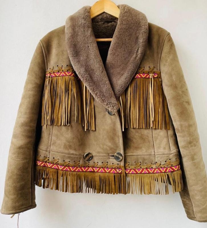 Shearling bomber Unworn Vintage!, Kleding | Dames, Jassen | Winter, Zo goed als nieuw, Maat 38/40 (M), Beige, Ophalen of Verzenden