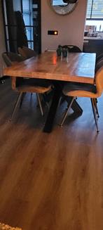 Complete mango tafel  met spinnenpoot met 4 stoelen., Huis en Inrichting, Tafels | Eettafels, 200 cm of meer, Metaal, Rechthoekig