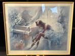 Hub Peters - Balletdanseres met Piano (50x40), Antiek en Kunst, Ophalen of Verzenden