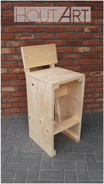 Barkruk met rugleuning. STEIGERHOUT, Huis en Inrichting, 5 krukken of meer, Nieuw, Ophalen of Verzenden, Hoeves 3 in Schijndel