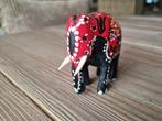 Mooie Vintage Houten Olifant Klein met mooie kleuren India, Verzenden, Gebruikt, Dier
