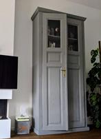 Hoge Brocante Vitrinekast | Landelijke Stijl (gedemonteerd), Antiek en Kunst, Ophalen