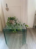Glazen Bijzettafels, nest van 3, Ophalen, Minder dan 45 cm, Minder dan 55 cm, Vierkant