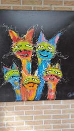 Caspar van Houten - 'Kattenfamilie' - (100x100cm), Ophalen
