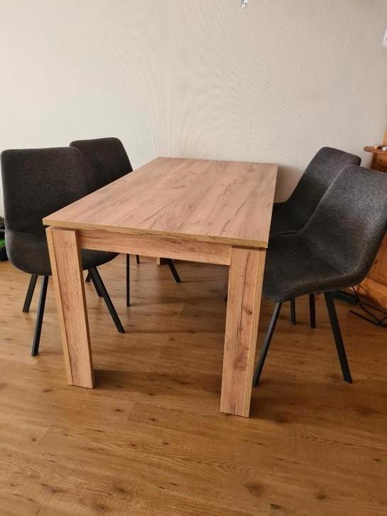 Eetkamerstoelen, Huis en Inrichting, Stoelen, Gebruikt, Vier, Stof, Grijs, Ophalen