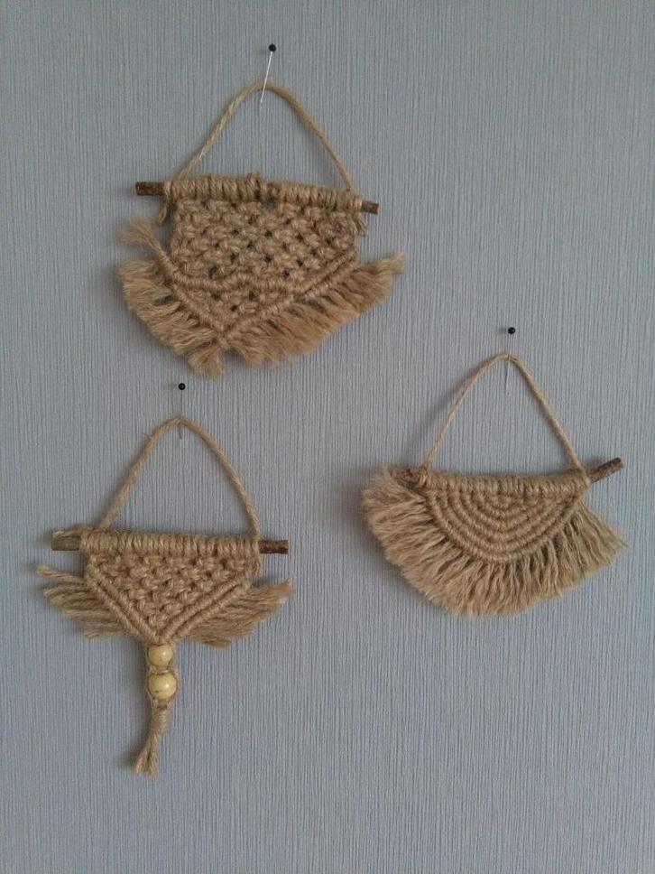 Mini macramé hangers 1, Mix & Match, Huis en Inrichting, Woonaccessoires | Wanddecoraties, Nieuw, Ophalen