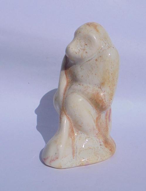ESKAF Steenwijk 1921 aapje bruin-crème glazuur Hildo Krop., Antiek en Kunst, Antiek | Keramiek en Aardewerk, Ophalen of Verzenden