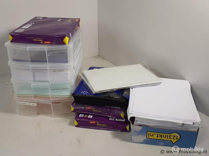 Online Veiling: Partij kantoorbenodigdheden o.a. printpap..., Diversen, Schrijfwaren, Gebruikt
