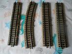 Märklin 5104 en 5105 contactrails, 1x gebogen en 3x recht, Wisselstroom, Gebruikt, Rails, Ophalen of Verzenden