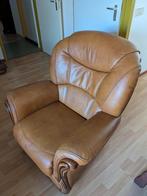 Leren Fauteuil / Stoel Cognac (TV-Stoel), Huis en Inrichting, Fauteuils, Ophalen, Gebruikt, 75 tot 100 cm, Leer