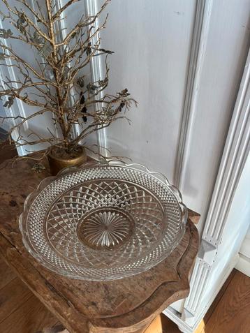 Grote schaal bewerkt glas schulprand,vintage,zgan beschikbaar voor biedingen