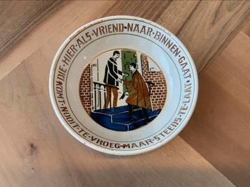 Antiek Keramiek Bord Spreuk Spreukenbord Wandbord  beschikbaar voor biedingen