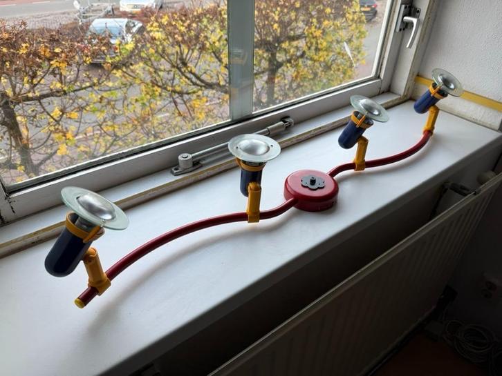 plafondlamp met 4 verstelbare spots, Huis en Inrichting, Lampen | Plafondlampen, Zo goed als nieuw, Glas, Metaal, Ophalen