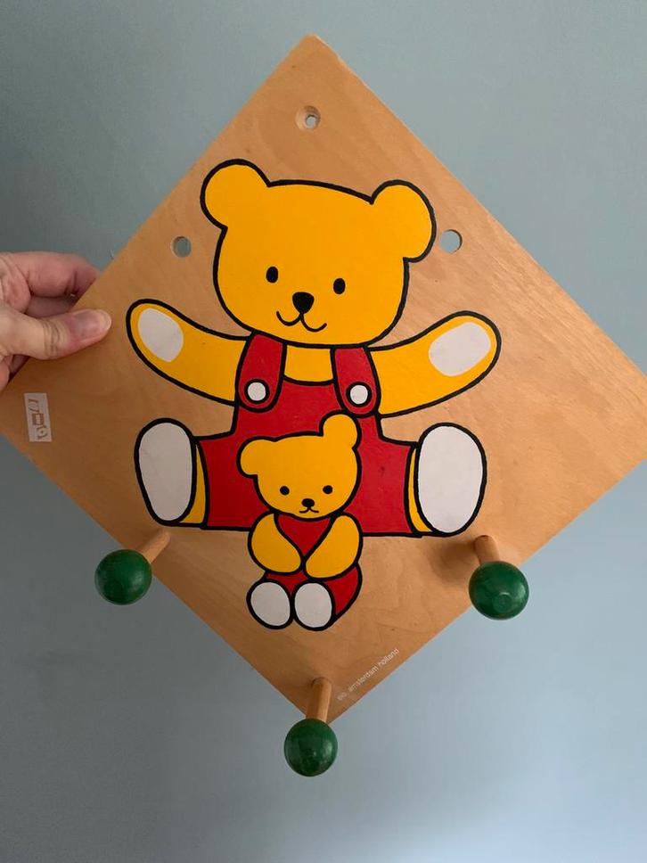 Vintage retro kapstok hout beren Sio Amsterdam, Kinderen en Baby's, Kinderkamer | Inrichting en Decoratie, Zo goed als nieuw, Kapstokje