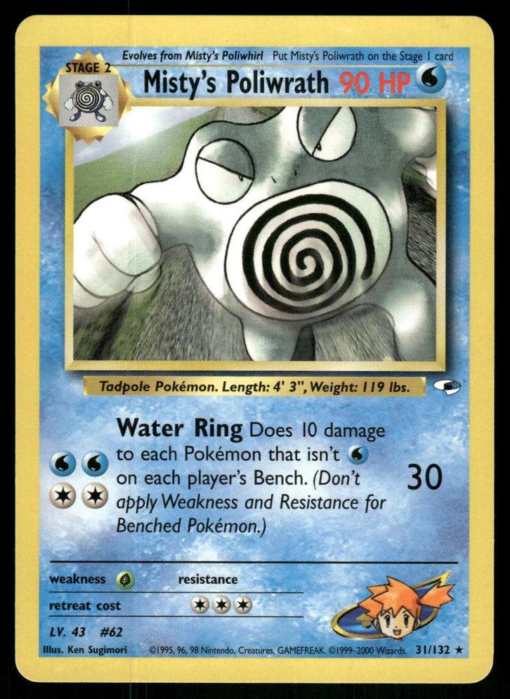 Misty's Poliwrath 31/132 - Gym Heroes (NM), Hobby en Vrije tijd, Verzamelkaartspellen | Pokémon, Gebruikt, Verzenden