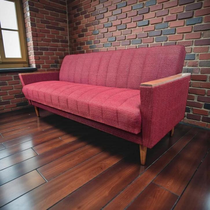 Vintage houten daybed / zetel / canapé, Antiek en Kunst, Curiosa en Brocante, Ophalen