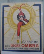 Antieke poster affiche jaren 20 Store Ombra mannenwinkel, Reclame, Gebruikt, Ophalen of Verzenden, Rechthoekig Staand