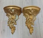 Fraaie antiek bronzen wand console in barokstijl, set van 2, Ophalen of Verzenden