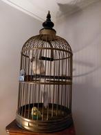 Vintage messing Vogel-/ Papegaaienkooi, Huis en Inrichting, Woonaccessoires | Overige, Ophalen, Gebruikt