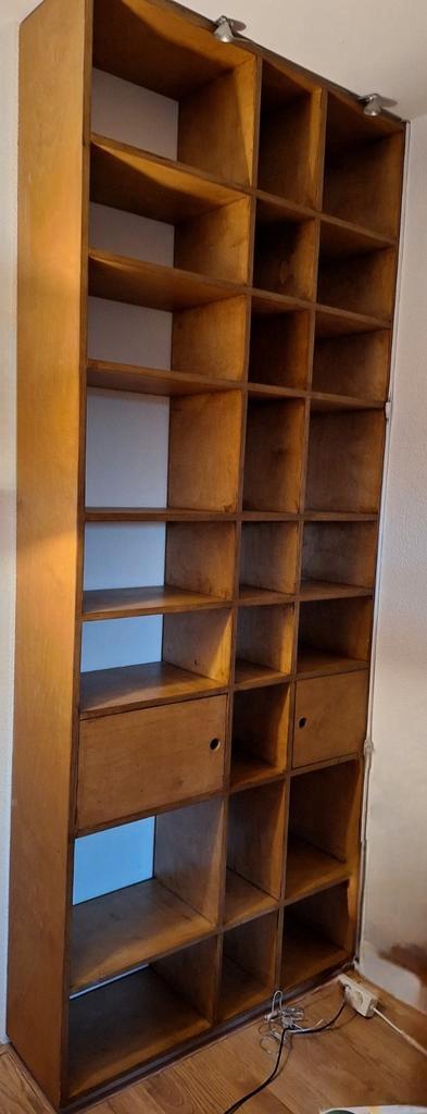 Houtenboekenkast met vintagelook!, Huis en Inrichting, Kasten | Boekenkasten, Gebruikt, 100 tot 150 cm, 200 cm of meer, 25 tot 50 cm