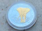Somalische olifant 2025 verguld 1 oz, Postzegels en Munten, Ophalen of Verzenden, Zilver
