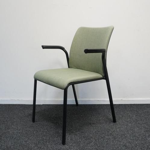Steelcase Eastside Vergaderstoelen | Stoelen | Groen / Zwart, Huis en Inrichting, Stoelen, Gebruikt, Eén, Metaal, Stof, Zwart
