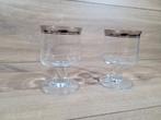 2 Jaren 70 Thomas Rumba wijnglazen met zilveren rand, Verzamelen, Glas en Borrelglaasjes, Gebruikt, Thomas, Thomas, Overige typen