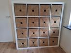 Ikea Kallax vakken kast wit inclusief 16 rieten manden, Huis en Inrichting, Ophalen, Gebruikt, 100 tot 150 cm, 5 laden of meer