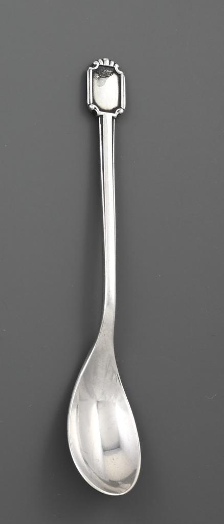 lepeltje verzilverd Georg Nilsson, Gero 90, Verzamelen, Porselein, Kristal en Bestek, Gebruikt, Bestek, Metaal, Verzilverd, Ophalen of Verzenden