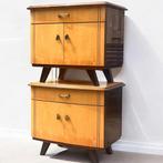 Vintage Nachtkastje | mid century nightstand | retro meubels, 45 tot 65 cm, Niet bekend, Minder dan 55 cm, Hout
