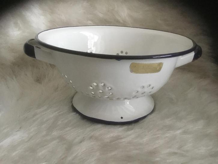 Vintage Emaille Vergiet met Voet, klein model., Antiek en Kunst, Antiek | Emaille, Ophalen of Verzenden