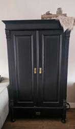 Grenen kast, zwart geverfd, Ophalen, Gebruikt, Klassiek, 50 tot 100 cm
