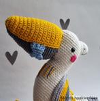 Handgemaakte knuffel pelikaan met vis in bek, Ophalen of Verzenden, Nieuw