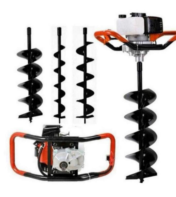 Grondboor op benzine met 3 boren, Tuin en Terras, Hand-tuingereedschap, Nieuw, Grondboor, Ophalen