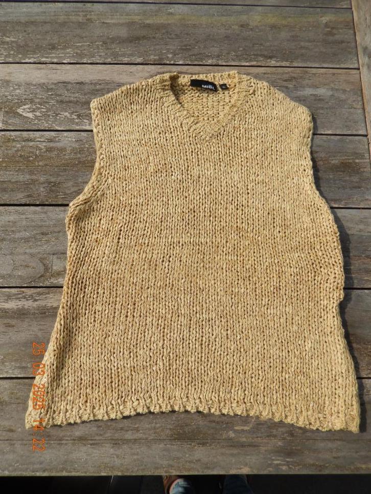Miel gebreide trui zonder mouw XL, Kleding | Dames, Truien en Vesten, Zo goed als nieuw, Maat 46/48 (XL) of groter, Ophalen of Verzenden