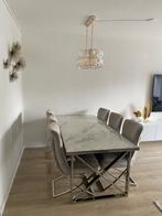 Richmond marmere eettafel levanto met stoelen, Ophalen, 200 cm of meer, 50 tot 100 cm, Vijf personen of meer