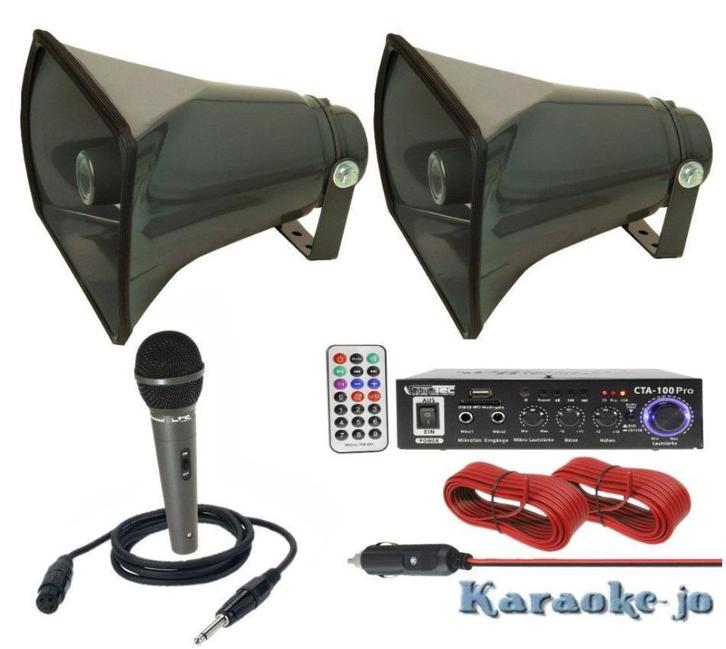 Complete 12 Volt omroep installatie voor op de Auto E-P113, Auto diversen, Autospeakers, Nieuw, Ophalen of Verzenden