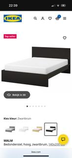 Ikea malm bed 140x200, Huis en Inrichting, Ophalen, Zwart, Tweepersoons, 140 cm